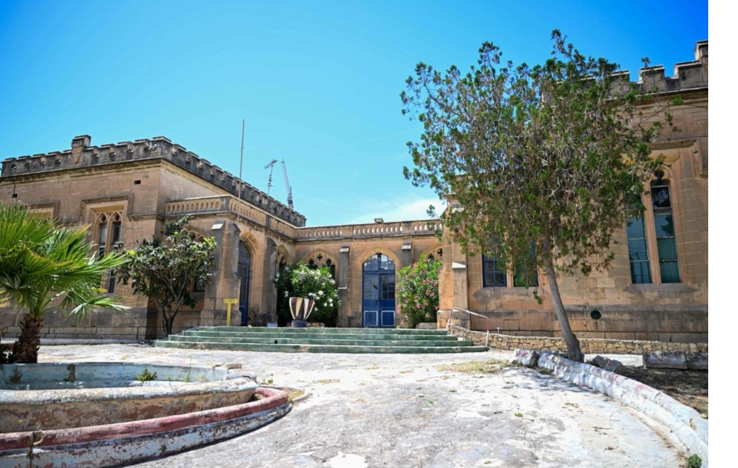 Gżira Pumping Station — courtyard and entrance steps of the historic building